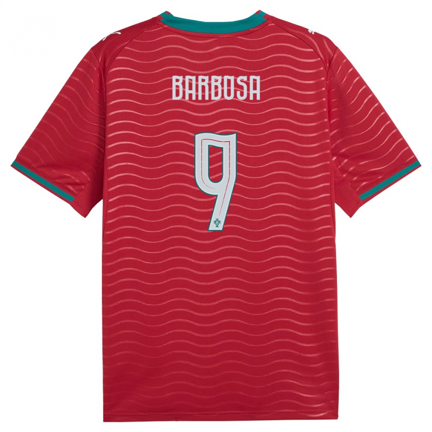 ילדים פורטוגל Rodrigo Barbosa #9 אדום ירוק לבן ג'רזי ביתית 26-28 חולצה קצרה