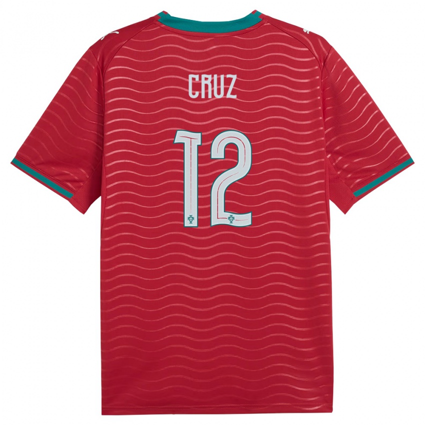 ילדים פורטוגל Tomás Cruz #12 אדום ירוק לבן ג'רזי ביתית 26-28 חולצה קצרה