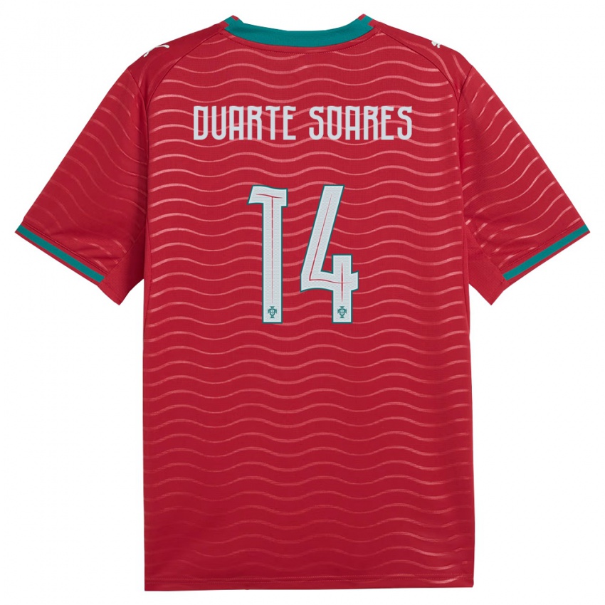 ילדים פורטוגל Duarte Soares #14 אדום ירוק לבן ג'רזי ביתית 26-28 חולצה קצרה