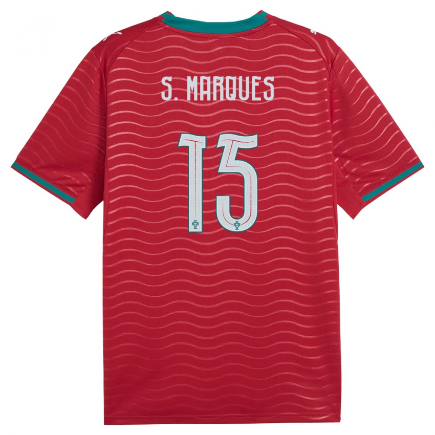 ילדים פורטוגל Simão Marques #15 אדום ירוק לבן ג'רזי ביתית 26-28 חולצה קצרה