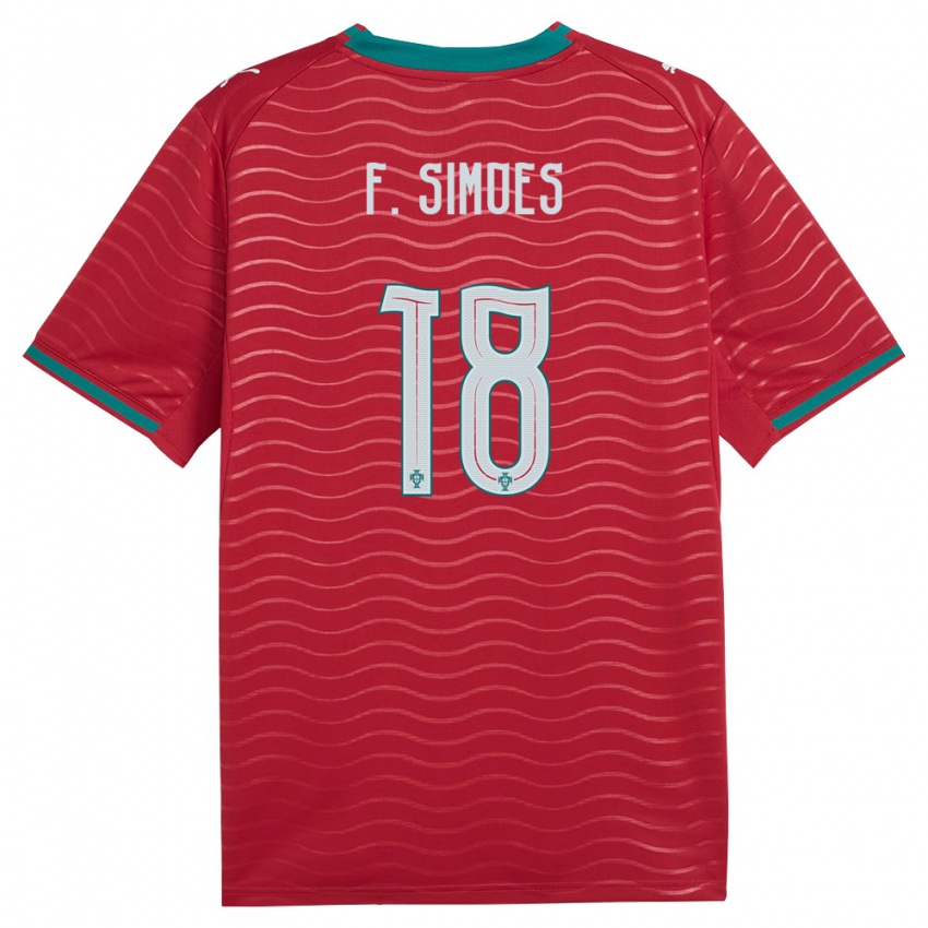 ילדים פורטוגל Francisco Simões #18 אדום ירוק לבן ג'רזי ביתית 26-28 חולצה קצרה