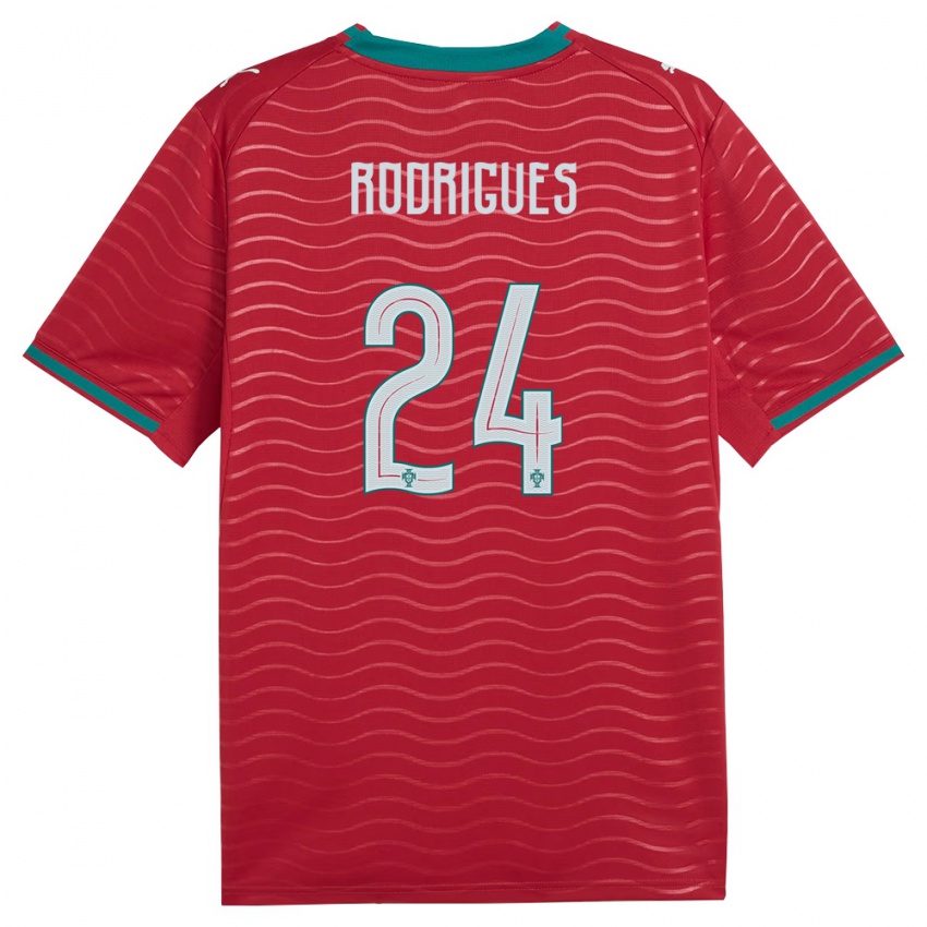 ילדים פורטוגל David Rodrigues #24 אדום ירוק לבן ג'רזי ביתית 26-28 חולצה קצרה