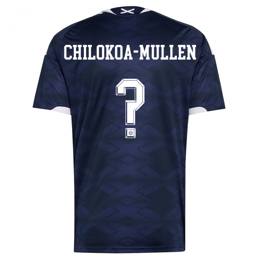 ילדים סקוטלנד Jeremiah Chilokoa-Mullen #0 כהה לבן ג'רזי ביתית 26-28 חולצה קצרה