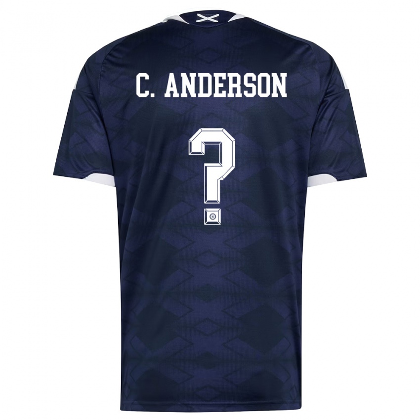 ילדים סקוטלנד Cayden Anderson #0 כהה לבן ג'רזי ביתית 26-28 חולצה קצרה