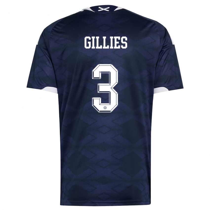 ילדים סקוטלנד Matthew Gillies #3 כהה לבן ג'רזי ביתית 26-28 חולצה קצרה