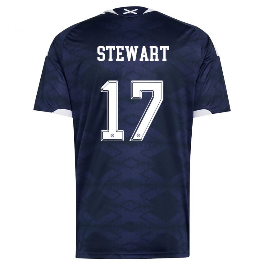 ילדים סקוטלנד Lewis Stewart #17 כהה לבן ג'רזי ביתית 26-28 חולצה קצרה