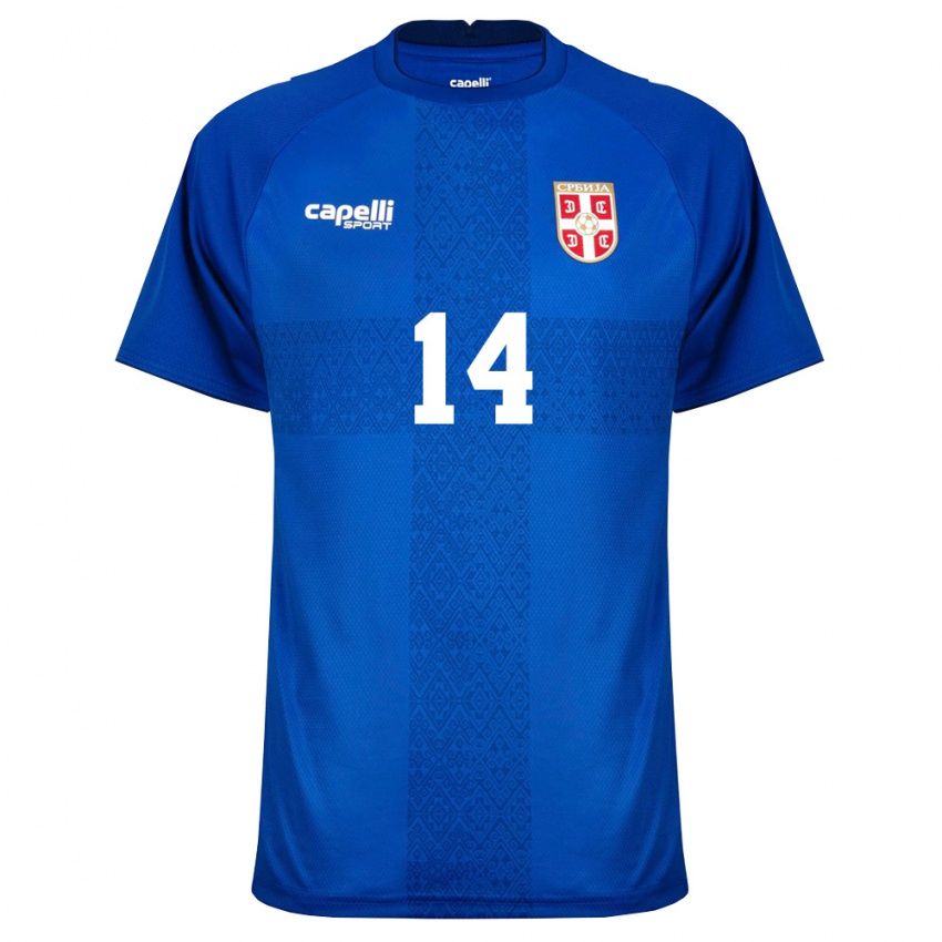 ילדים סרביה וסנה מיליבוביץ' #14 כהה אדום ג'רזי ביתית 26-28 חולצה קצרה