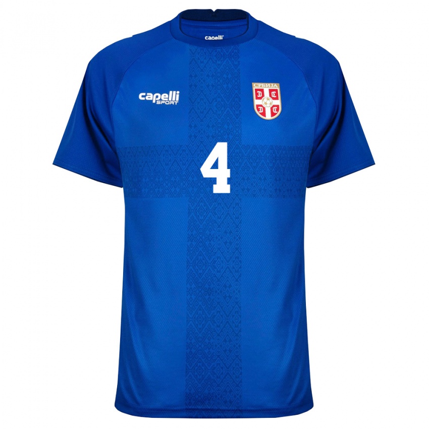 ילדים סרביה בויאן קובאצ'ביץ' #4 כהה אדום ג'רזי ביתית 26-28 חולצה קצרה