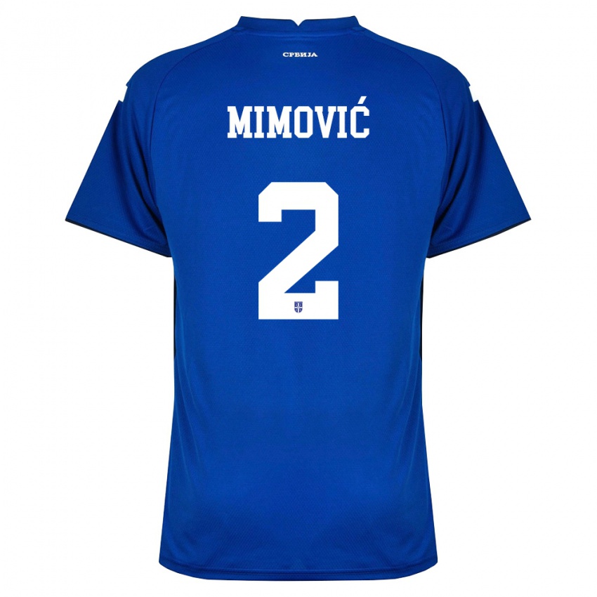 ילדים סרביה אוגניין מימוביץ' #2 כהה אדום ג'רזי ביתית 26-28 חולצה קצרה