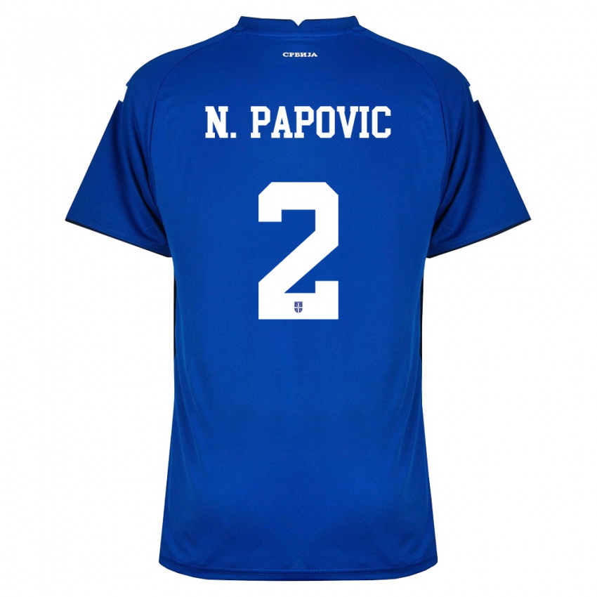 ילדים סרביה Niksa Papovic #2 כהה אדום ג'רזי ביתית 26-28 חולצה קצרה