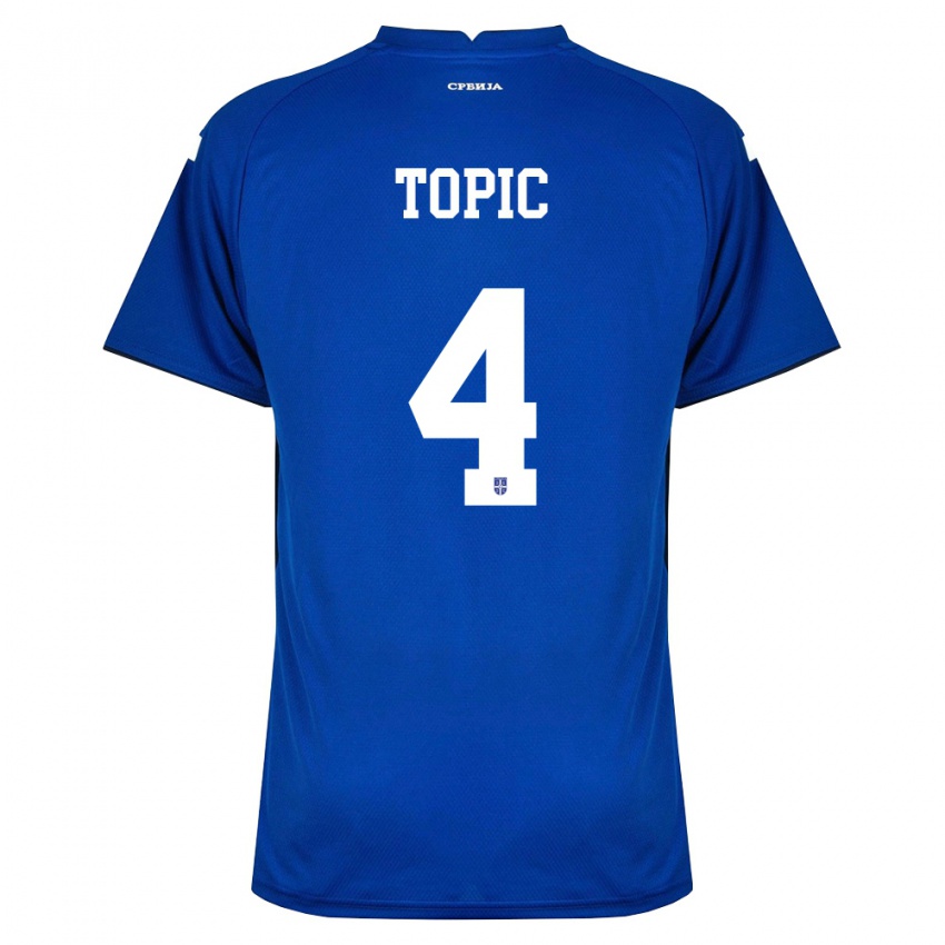 ילדים סרביה Vukasin Topic #4 כהה אדום ג'רזי ביתית 26-28 חולצה קצרה