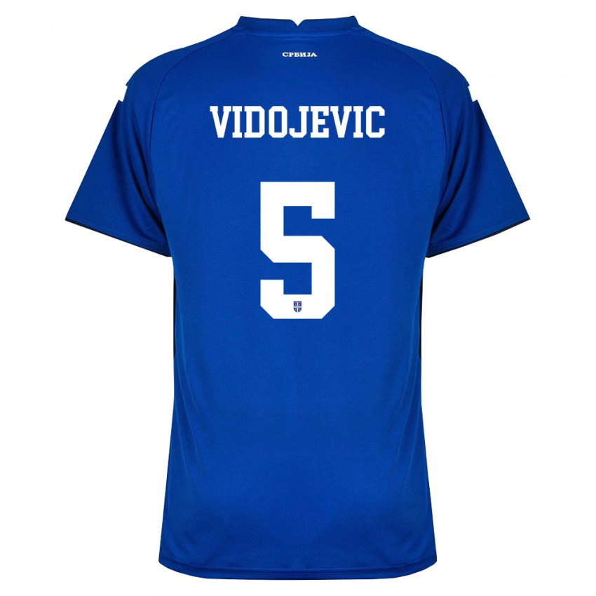 ילדים סרביה Nemanja Vidojevic #5 כהה אדום ג'רזי ביתית 26-28 חולצה קצרה