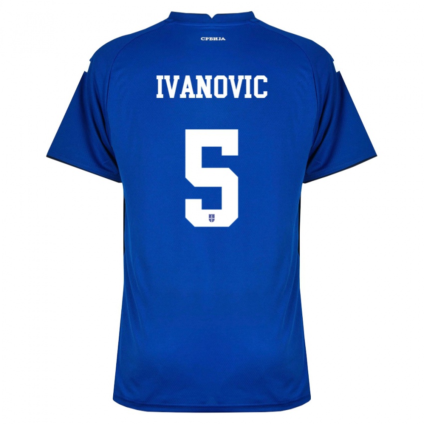 ילדים סרביה Mijat Ivanovic #5 כהה אדום ג'רזי ביתית 26-28 חולצה קצרה