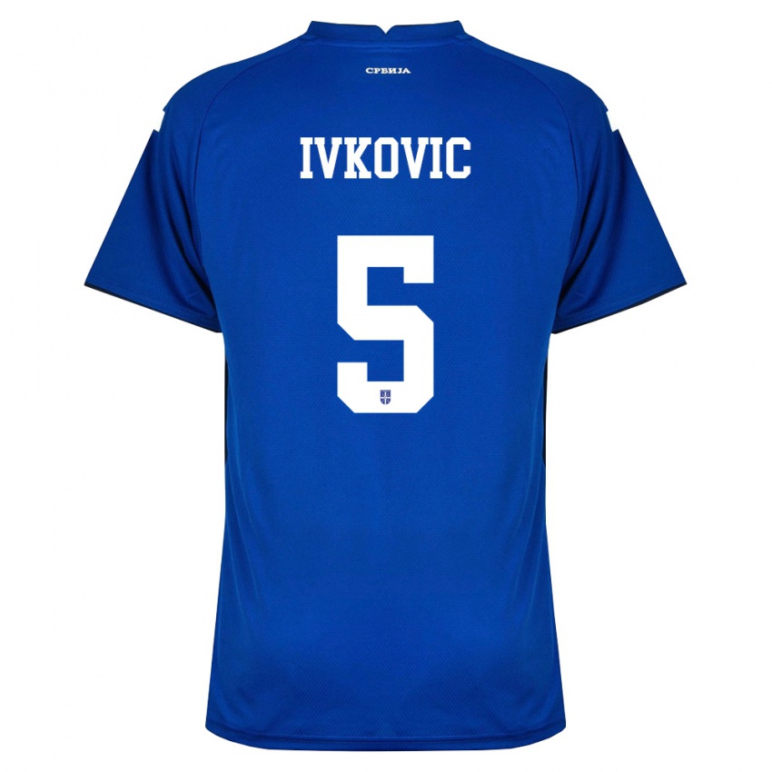 ילדים סרביה Ognjen Ivkovic #5 כהה אדום ג'רזי ביתית 26-28 חולצה קצרה