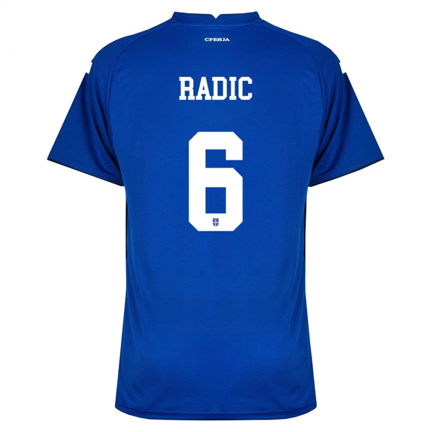 ילדים סרביה Mihailo Radic #6 כהה אדום ג'רזי ביתית 26-28 חולצה קצרה