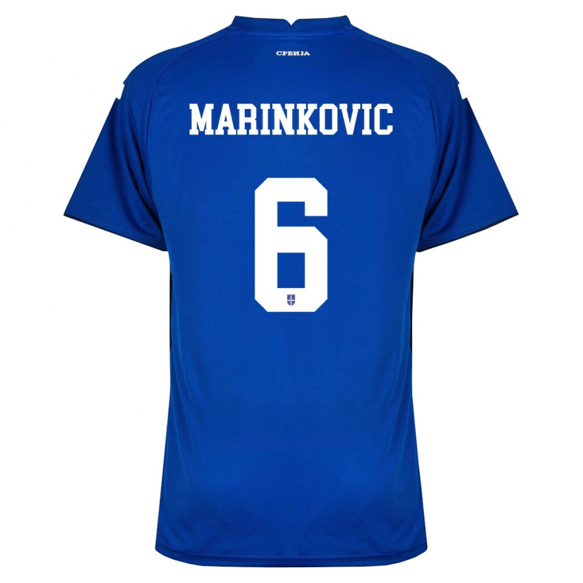 ילדים סרביה Vojin Marinkovic #6 כהה אדום ג'רזי ביתית 26-28 חולצה קצרה