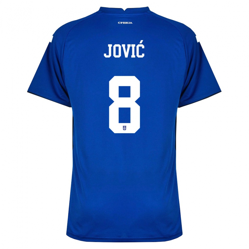 ילדים סרביה לוקה יוביץ' #8 כהה אדום ג'רזי ביתית 26-28 חולצה קצרה