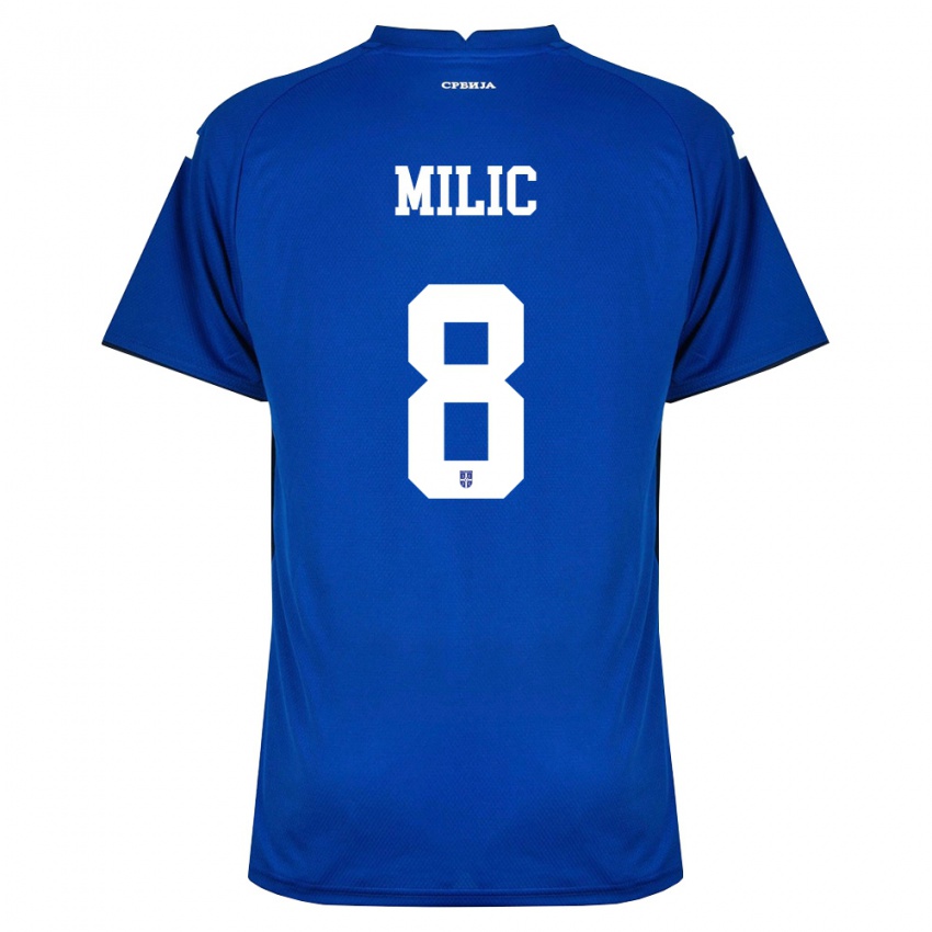 ילדים סרביה Lazar Milic #8 כהה אדום ג'רזי ביתית 26-28 חולצה קצרה