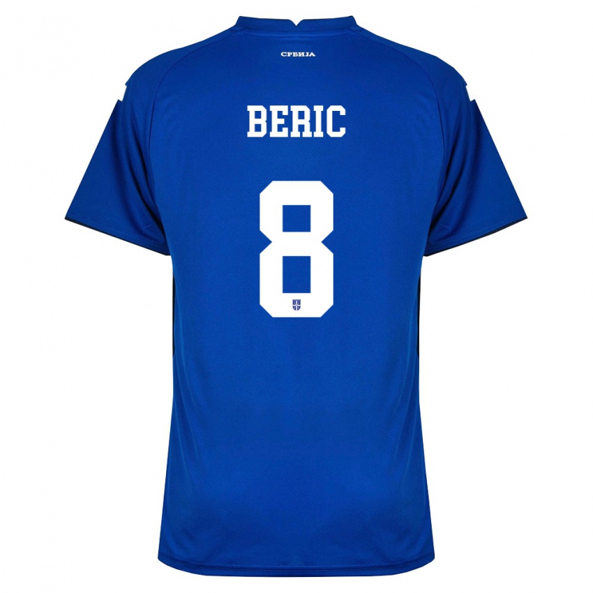 ילדים סרביה Veljko Beric #8 כהה אדום ג'רזי ביתית 26-28 חולצה קצרה