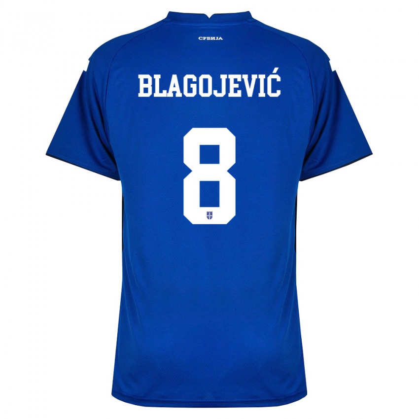 ילדים סרביה דינה בלאגויביץ׳ #8 כהה אדום ג'רזי ביתית 26-28 חולצה קצרה