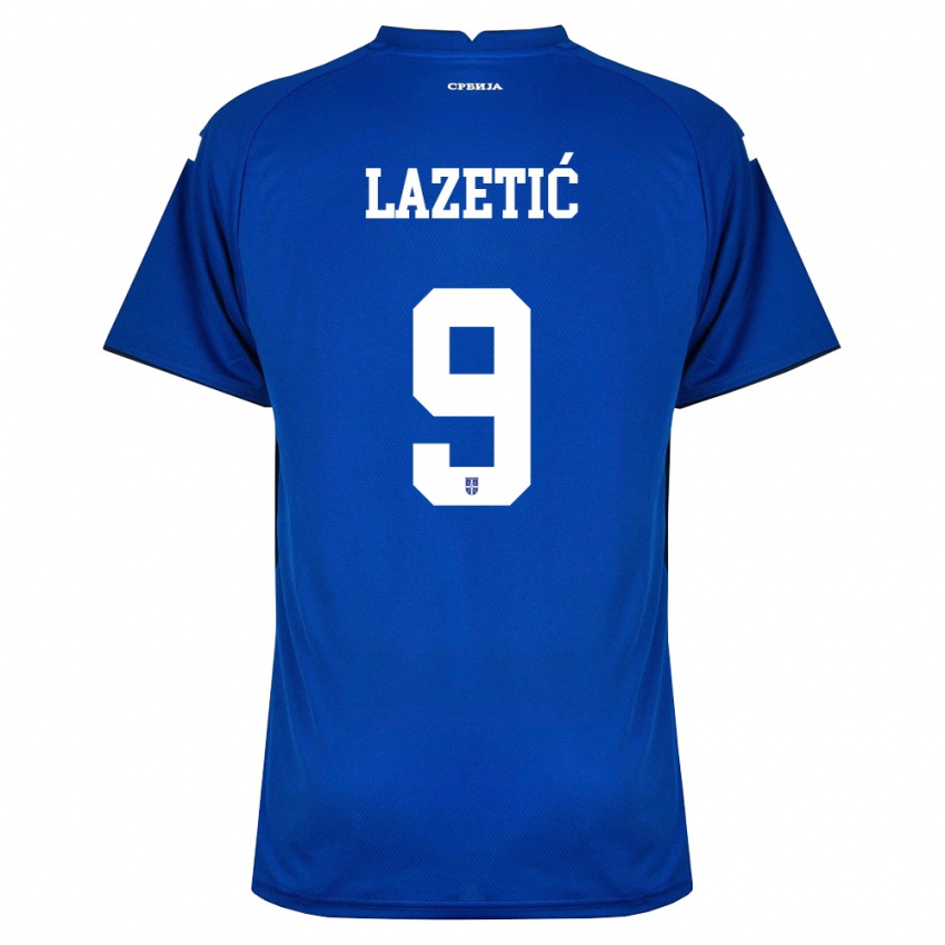 ילדים סרביה מרקו לאזטיץ' #9 כהה אדום ג'רזי ביתית 26-28 חולצה קצרה