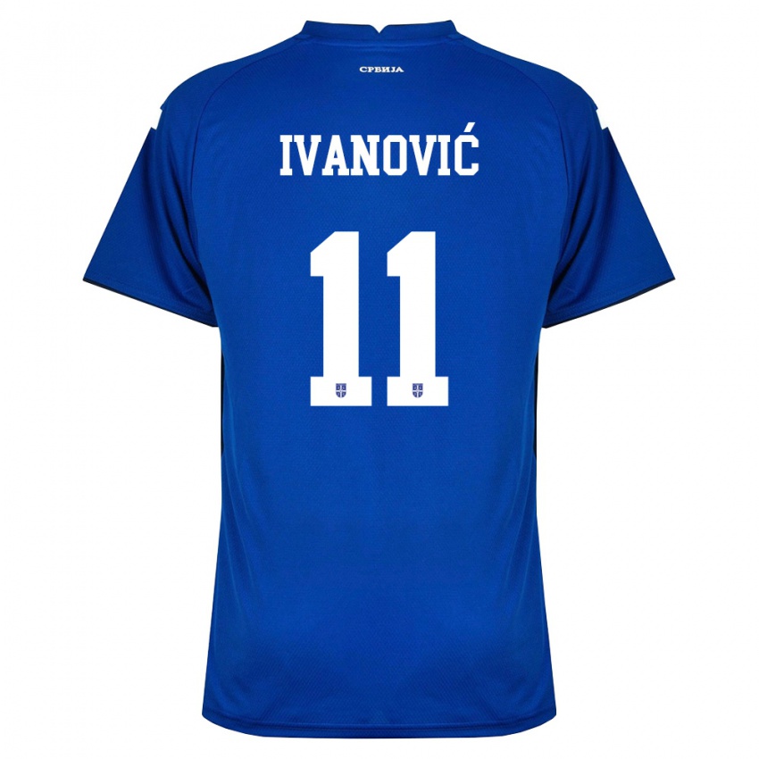 ילדים סרביה מילאנה איבנוביץ' #11 כהה אדום ג'רזי ביתית 26-28 חולצה קצרה