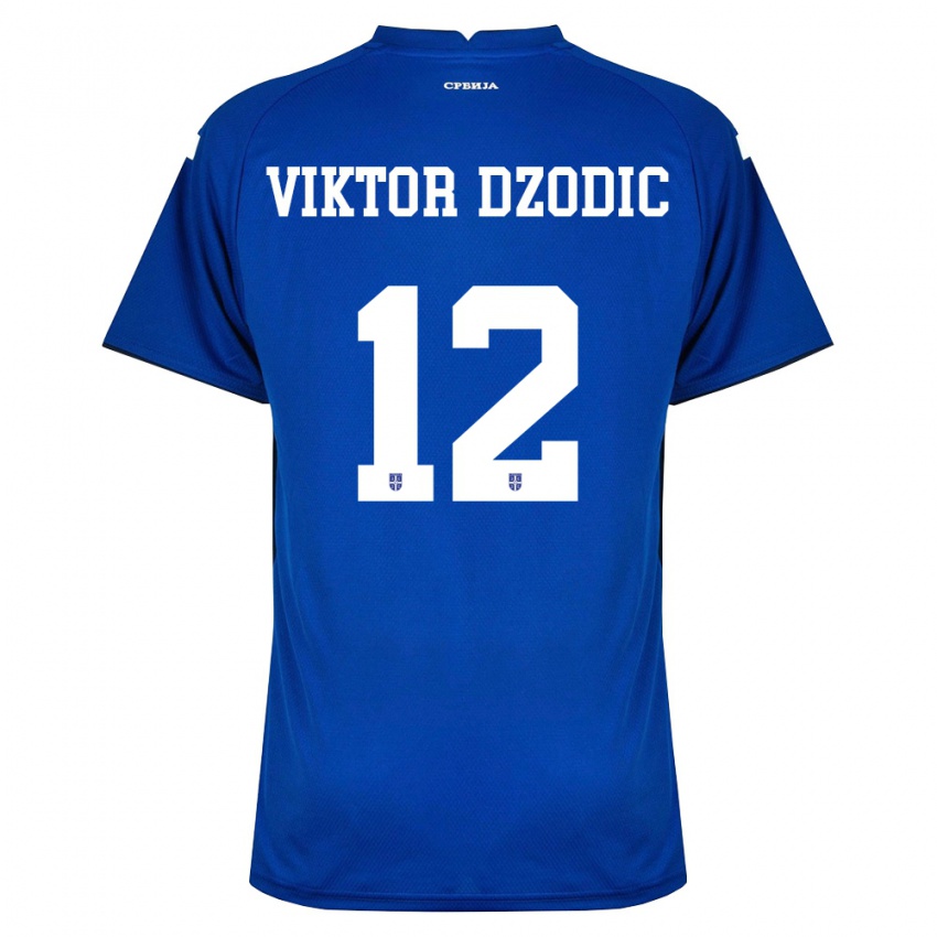 ילדים סרביה Viktor Dzodic #12 כהה אדום ג'רזי ביתית 26-28 חולצה קצרה