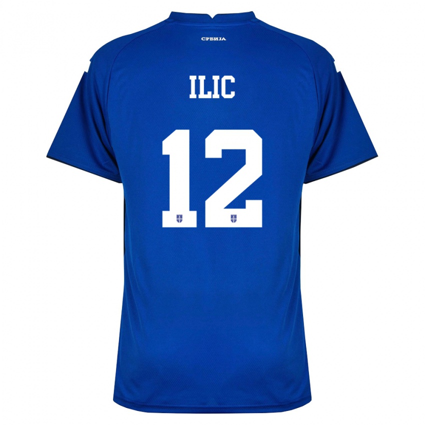 ילדים סרביה מרקו איליץ' #12 כהה אדום ג'רזי ביתית 26-28 חולצה קצרה