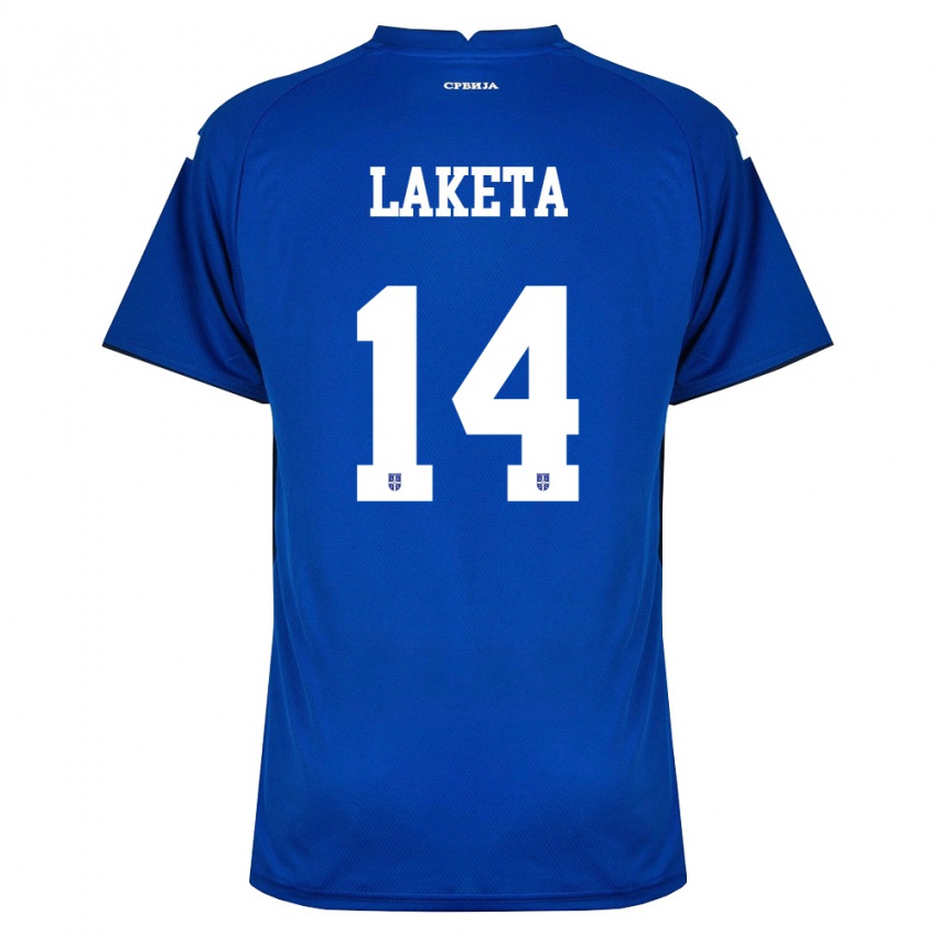 ילדים סרביה Andrija Laketa #14 כהה אדום ג'רזי ביתית 26-28 חולצה קצרה