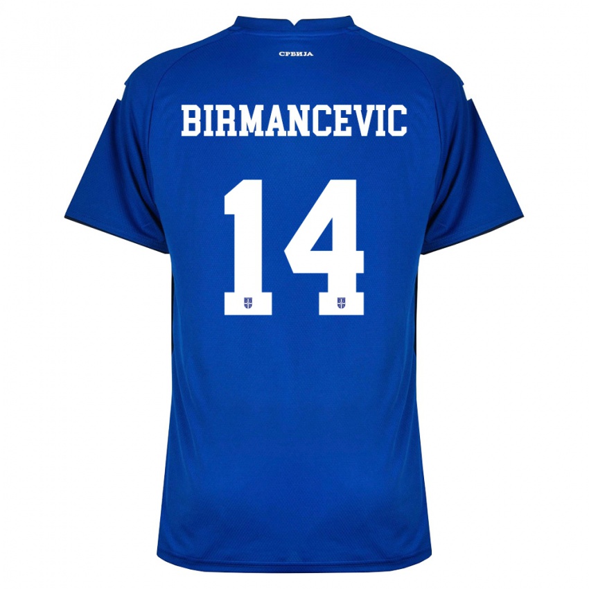 ילדים סרביה וליקו בירמנצ'ביץ' #14 כהה אדום ג'רזי ביתית 26-28 חולצה קצרה