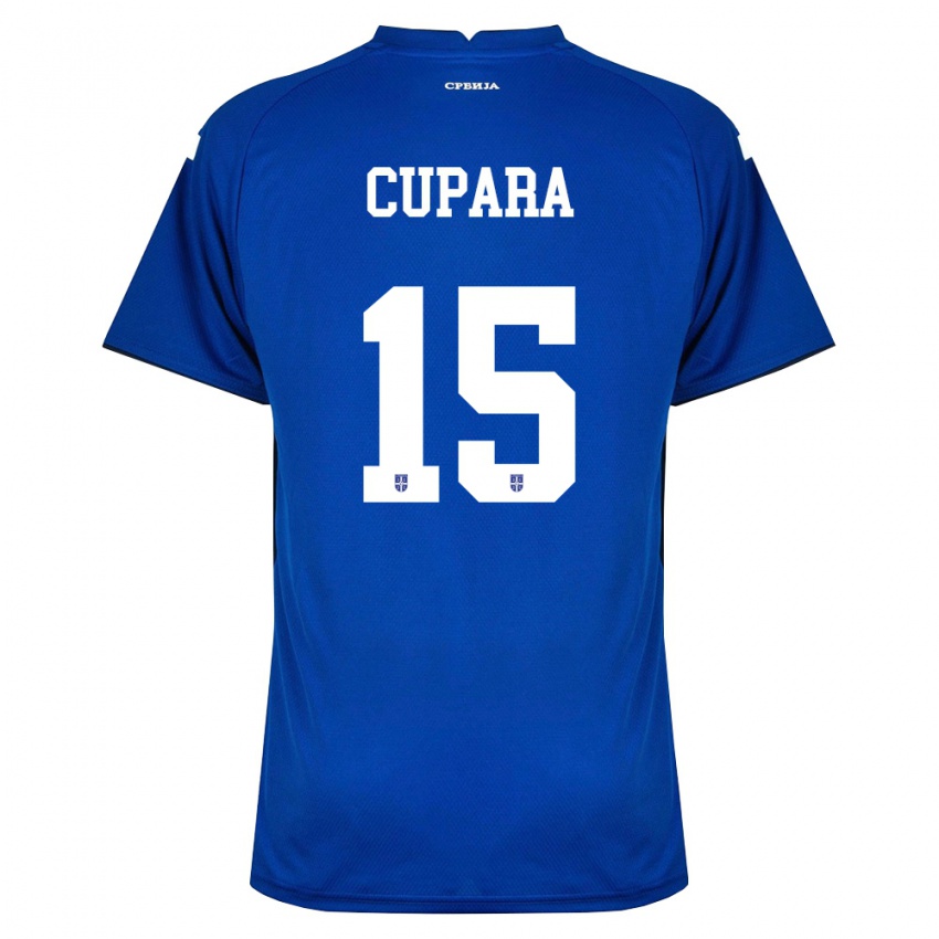 ילדים סרביה Dusan Cupara #15 כהה אדום ג'רזי ביתית 26-28 חולצה קצרה