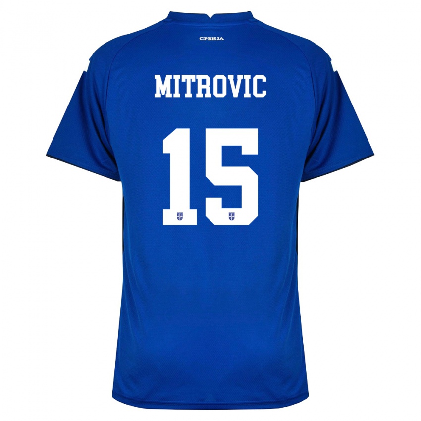 ילדים סרביה סטפן מיטרוביץ' #15 כהה אדום ג'רזי ביתית 26-28 חולצה קצרה