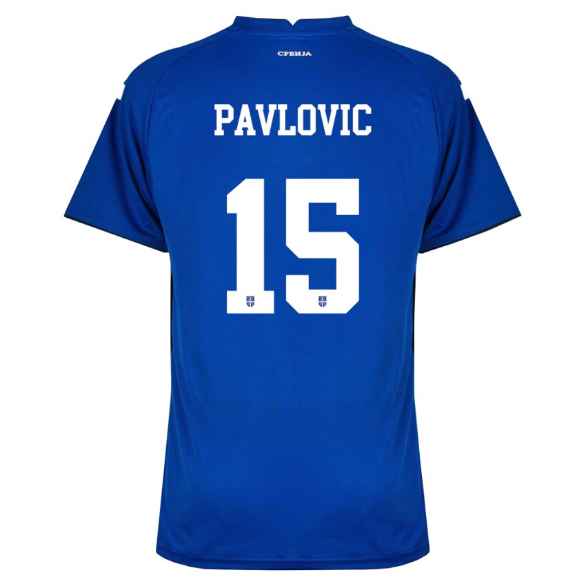 ילדים סרביה Dusan Pavlovic #15 כהה אדום ג'רזי ביתית 26-28 חולצה קצרה