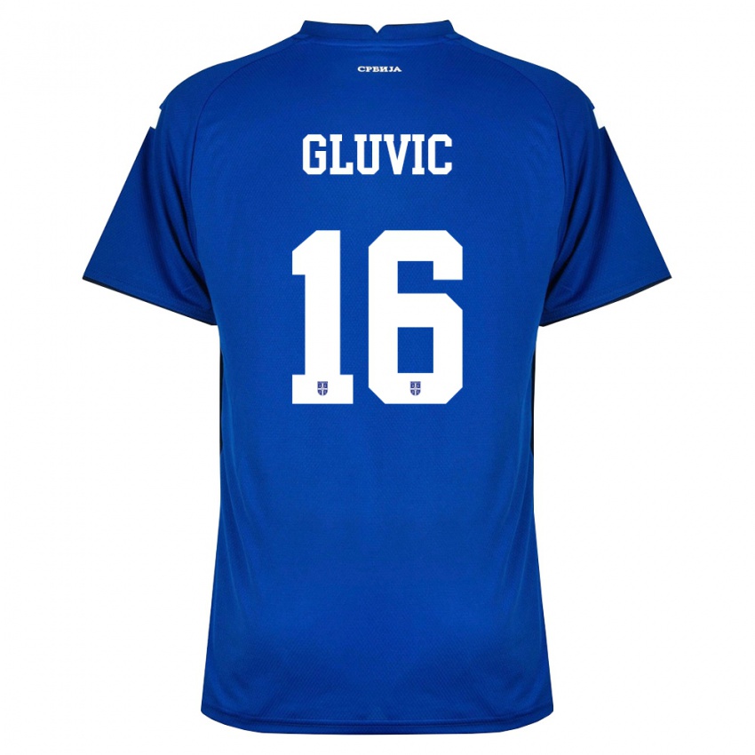 ילדים סרביה Daniel Gluvic #16 כהה אדום ג'רזי ביתית 26-28 חולצה קצרה