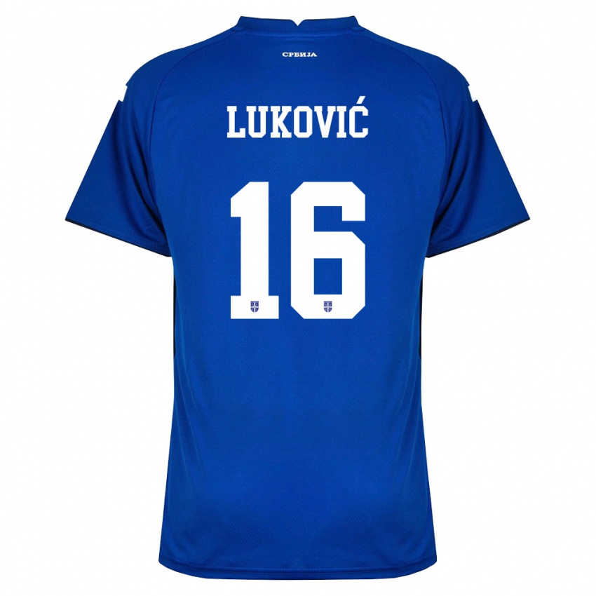 ילדים סרביה מילוש לוקוביץ' #16 כהה אדום ג'רזי ביתית 26-28 חולצה קצרה