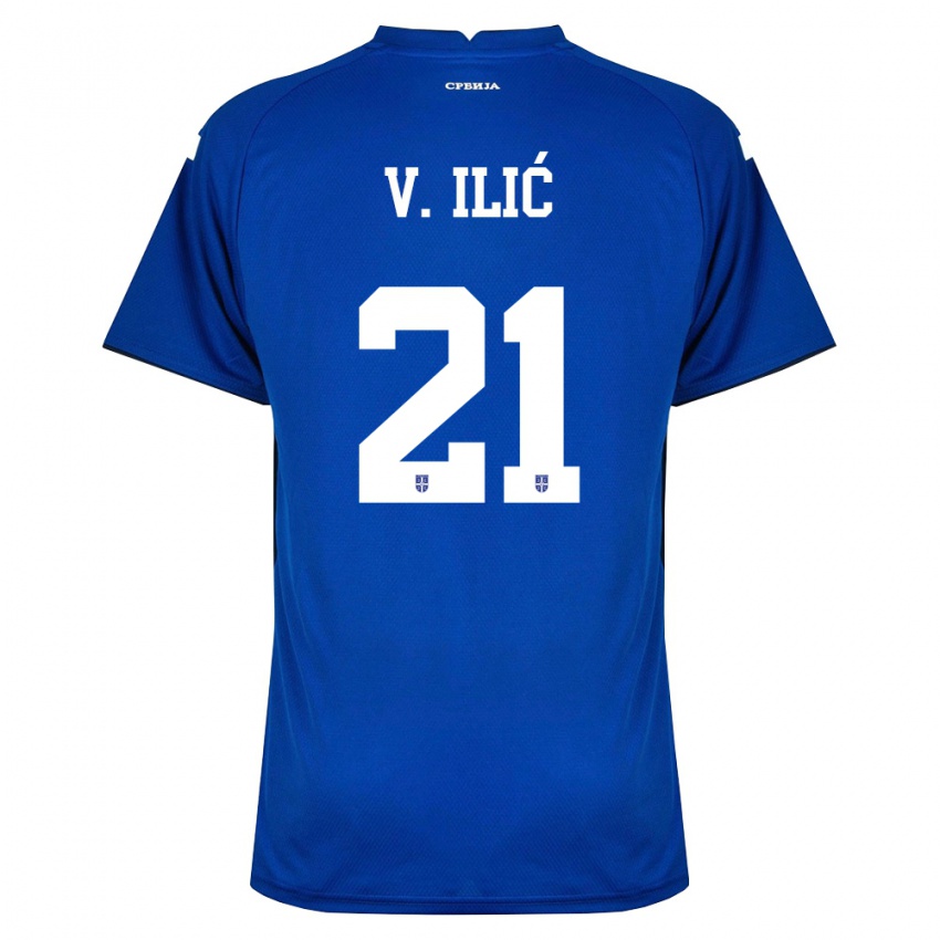 ילדים סרביה ולקו איליץ' #21 כהה אדום ג'רזי ביתית 26-28 חולצה קצרה