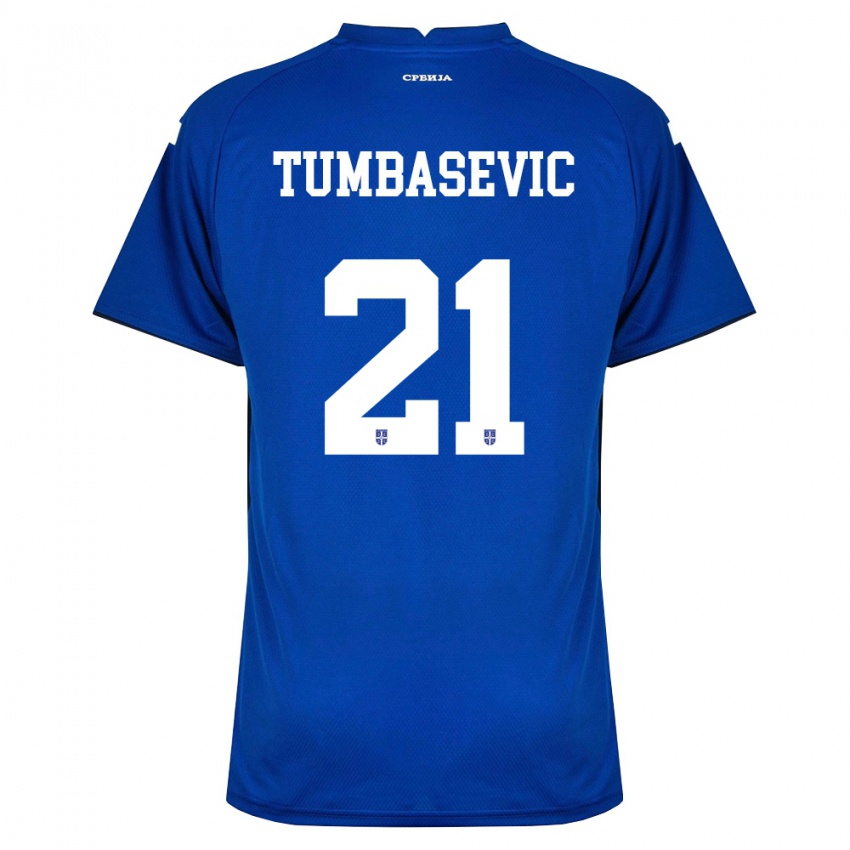 ילדים סרביה Andrej Tumbasevic #21 כהה אדום ג'רזי ביתית 26-28 חולצה קצרה