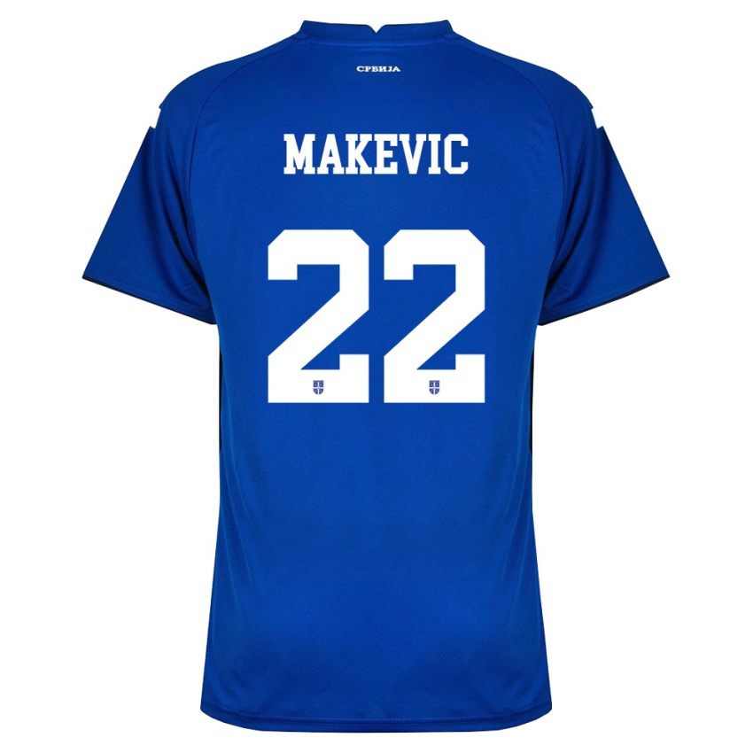 ילדים סרביה Dusan Makevic #22 כהה אדום ג'רזי ביתית 26-28 חולצה קצרה