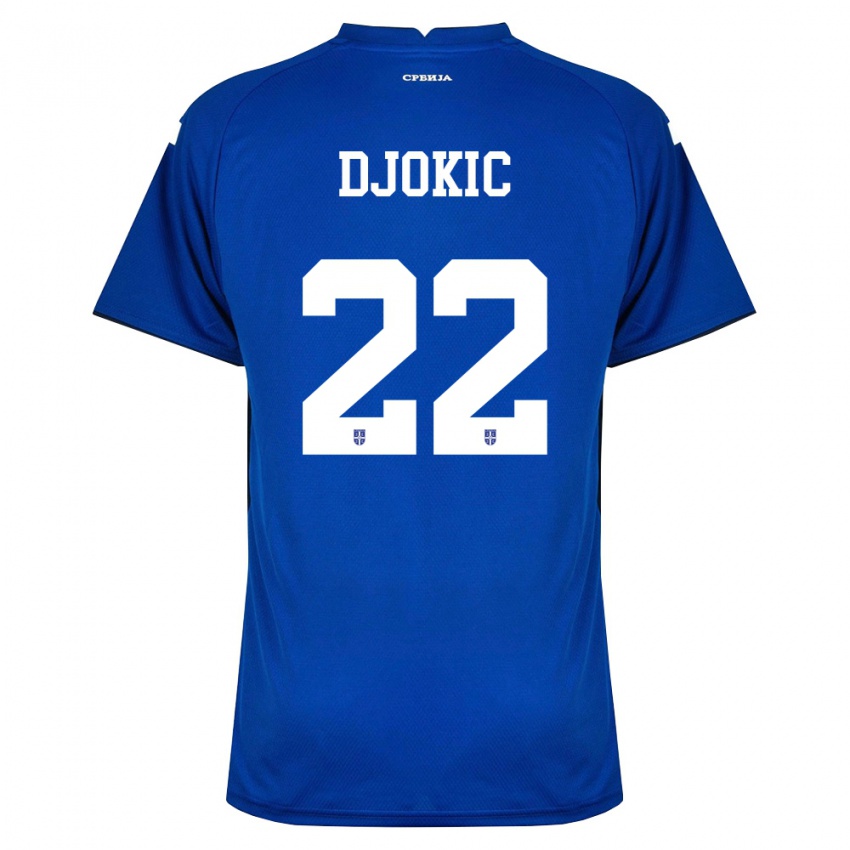 ילדים סרביה David Djokic #22 כהה אדום ג'רזי ביתית 26-28 חולצה קצרה