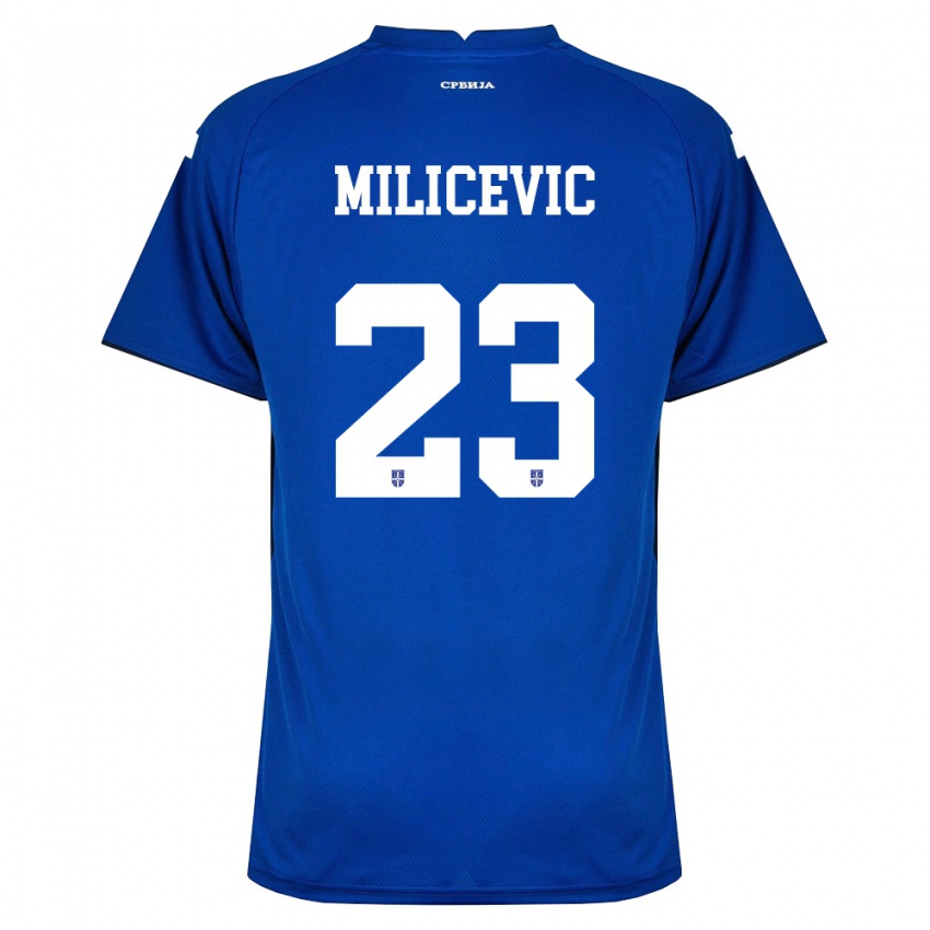 ילדים סרביה Andrija Milicevic #23 כהה אדום ג'רזי ביתית 26-28 חולצה קצרה