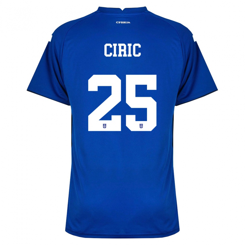 ילדים סרביה Jovan Ciric #25 כהה אדום ג'רזי ביתית 26-28 חולצה קצרה