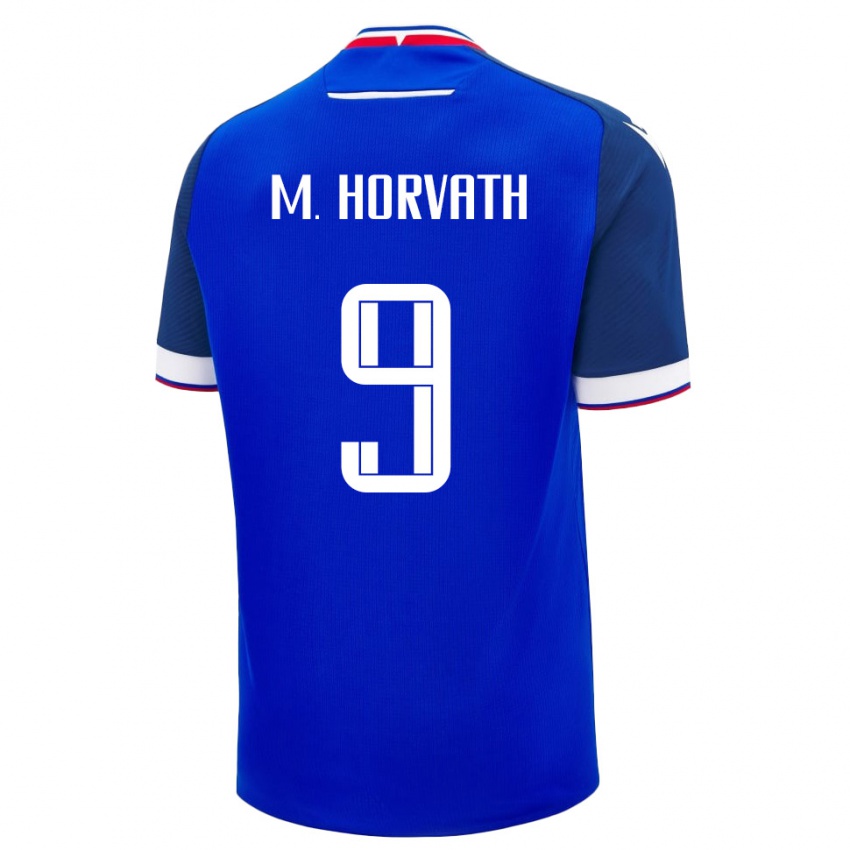 ילדים סלובקיה Mark Alexander Horvath #9 כחול לבן ג'רזי ביתית 26-28 חולצה קצרה
