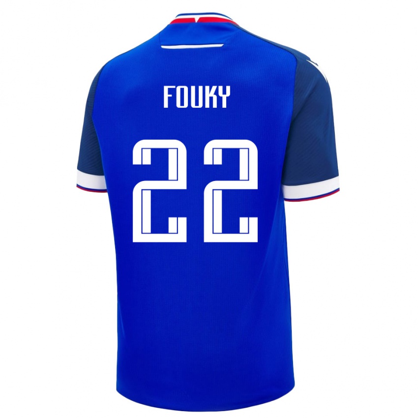 ילדים סלובקיה Samo Fouky #22 כחול לבן ג'רזי ביתית 26-28 חולצה קצרה