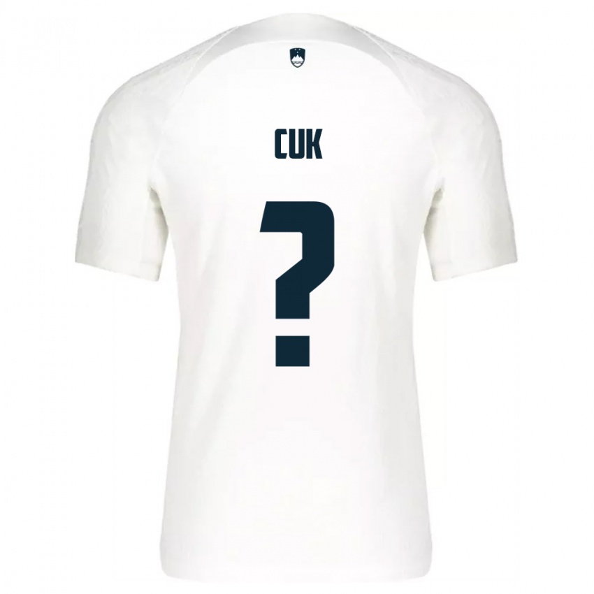 ילדים סלובניה Tine Cuk #0 לבן כחול ג'רזי ביתית 26-28 חולצה קצרה