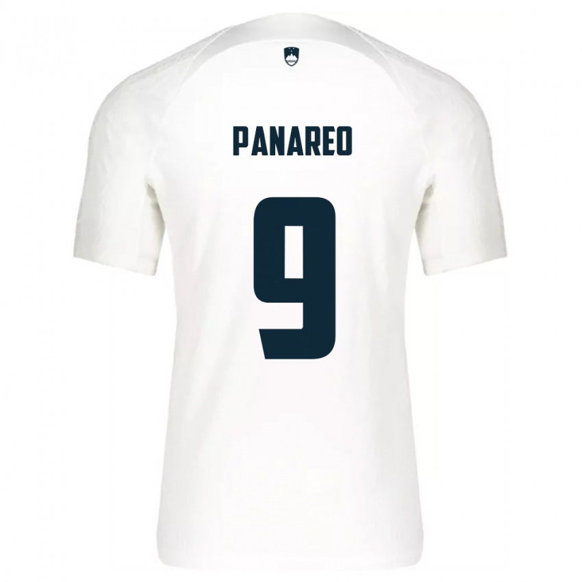 ילדים סלובניה Pierpaolo Panareo #9 לבן כחול ג'רזי ביתית 26-28 חולצה קצרה