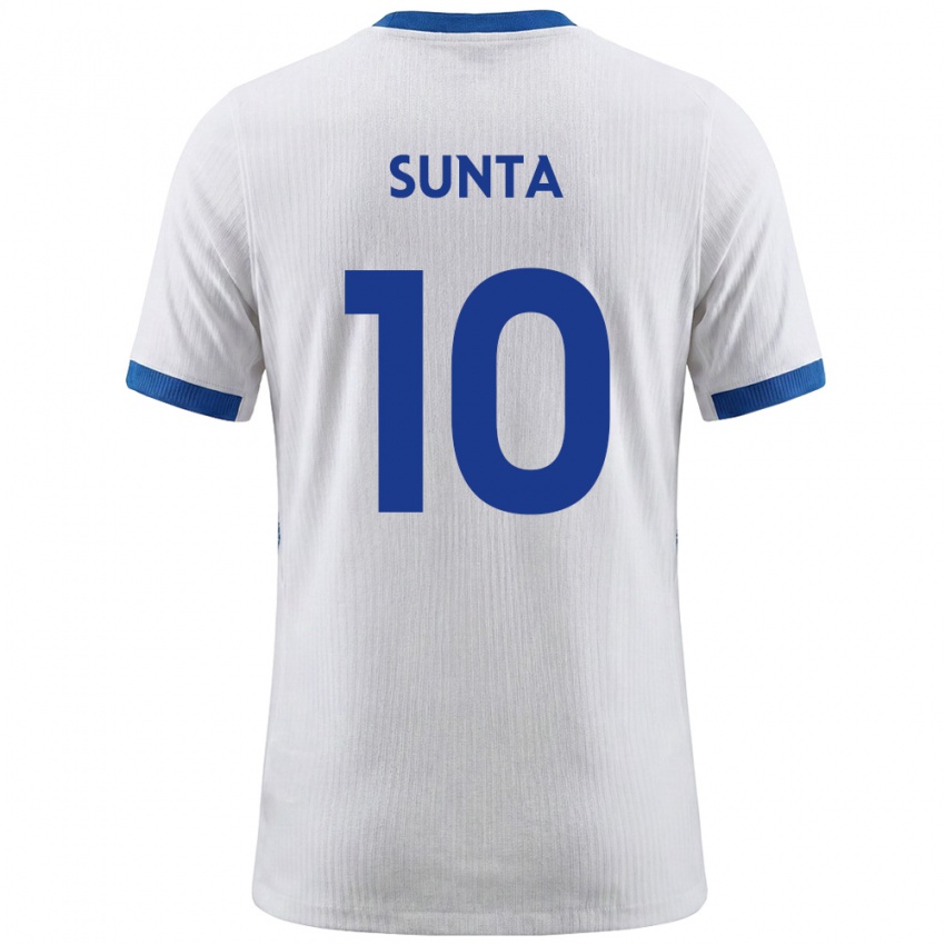 ילדים סלובניה Sven Sunta #10 לבן כחול ג'רזי ביתית 26-28 חולצה קצרה