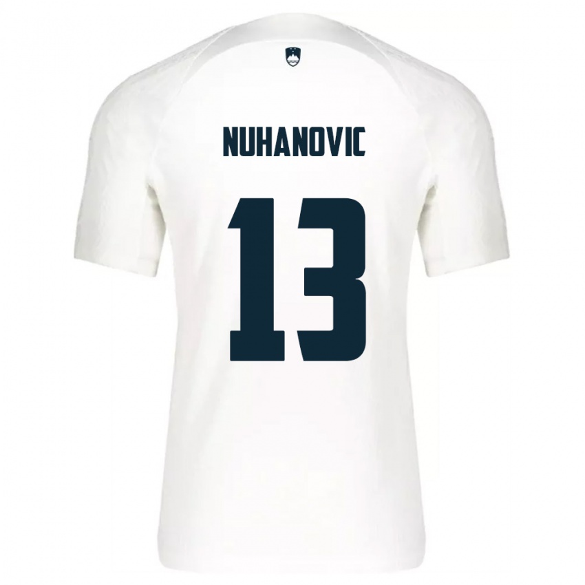 ילדים סלובניה Husko Nuhanovic #13 לבן כחול ג'רזי ביתית 26-28 חולצה קצרה