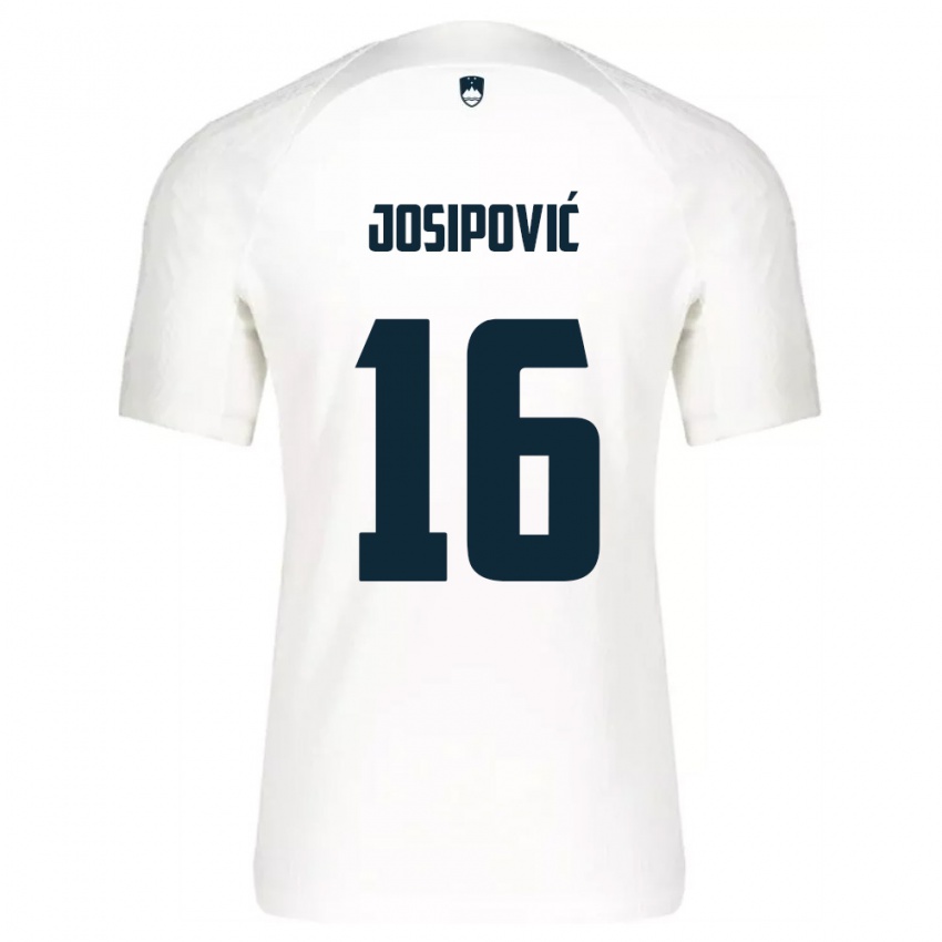 ילדים סלובניה Aleksej Josipović #16 לבן כחול ג'רזי ביתית 26-28 חולצה קצרה