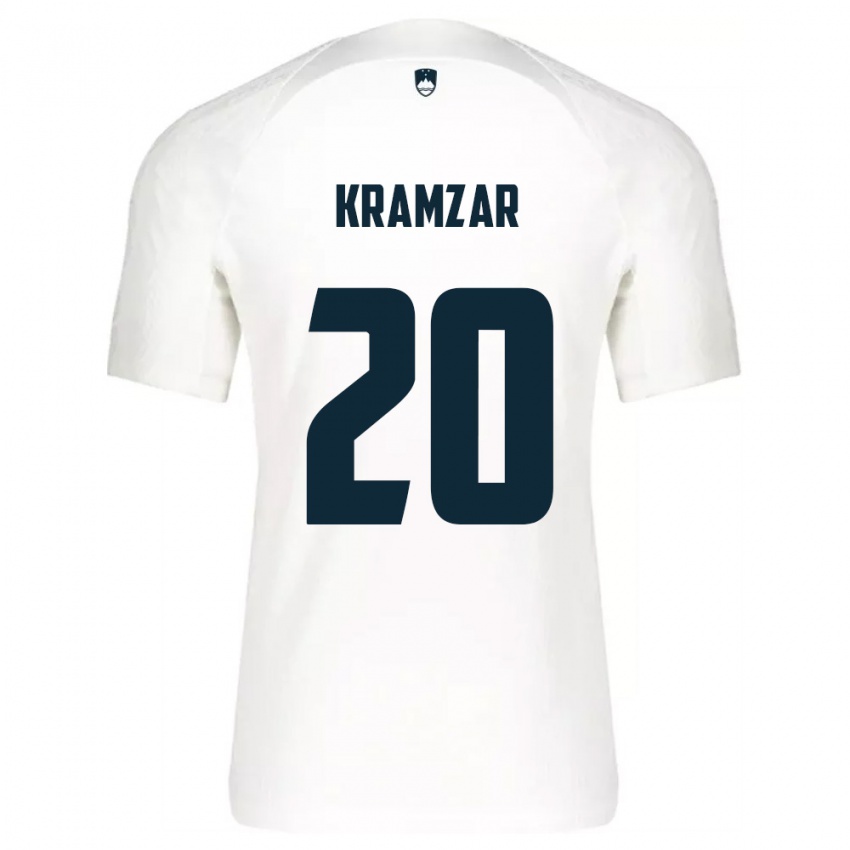 ילדים סלובניה Zara Kramžar #20 לבן כחול ג'רזי ביתית 26-28 חולצה קצרה