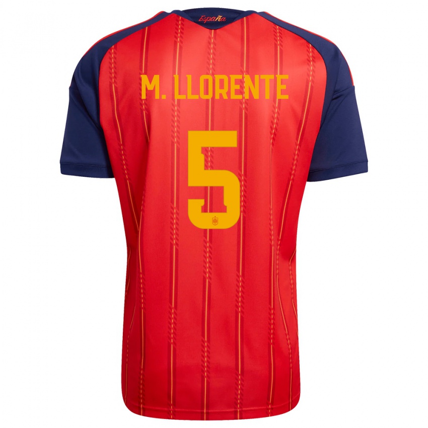 ילדים ספרד מרקוס יורנטה #5 אדום כהה צהוב ג'רזי ביתית 26-28 חולצה קצרה